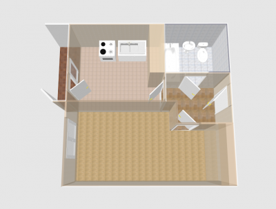 Планировка 3D 1-комнатная